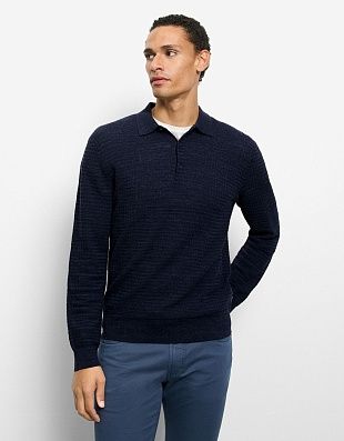 Поло мужское вязаное синее Olymp | купить в интернет-магазине Olymp-Men