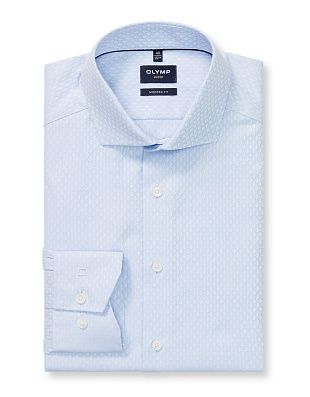 Рубашка голубая из фактурной ткани OLYMP Luxor, modern fit | купить в интернет-магазине Olymp-Men