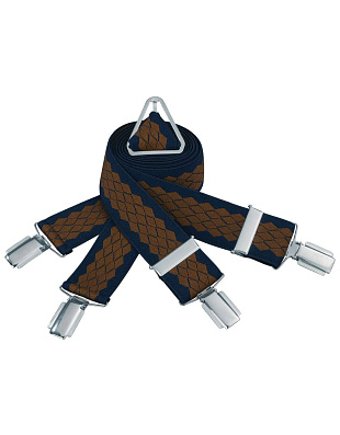 Подтяжки мужские Lindenmann с рисунком коричневый ромб | купить в интернет-магазине Olymp-Men