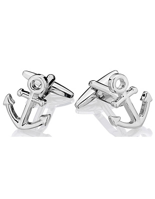 Запонки мужские Lindenmann серебристый якорь | в интернет-магазине Olymp-Men