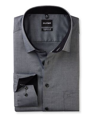 Рубашка чёрная мужская OLYMP Luxor Big, прямой крой | купить в интернет-магазине Olymp-Men