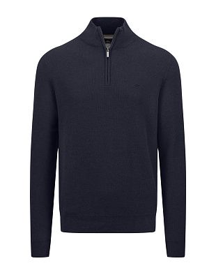 Свитер мужской синий на молнии Fynch-Hatton | купить в интернет-магазине Olymp-Men