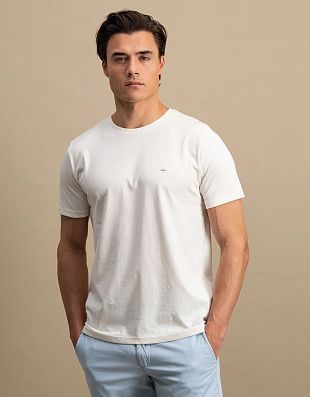 Футболка мужская молочного цвета однотонная Fynch-Hatton | купить в интернет-магазине Olymp-Men