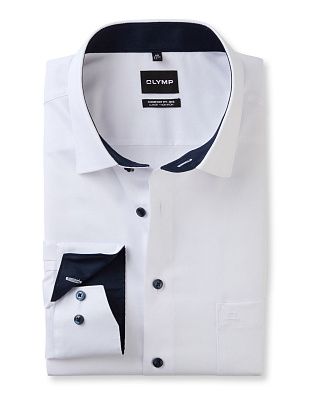 Рубашка белая мужская OLYMP Luxor Big, прямой крой | купить в интернет-магазине Olymp-Men