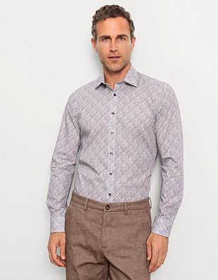 Рубашка мужская с рисунком OLYMP, body fit на высокий рост | купить в интернет-магазине Olymp-Men