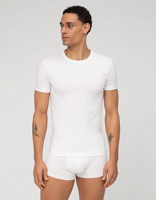 Футболка мужская бельевая белая с круглым вырезом | купить в интернет-магазине Olymp-Men