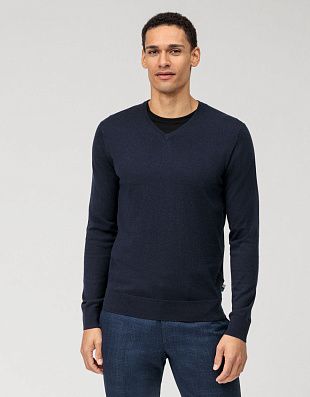 Пуловер синий мужской OLYMP, body fit | купить в интернет-магазине Olymp-Men
