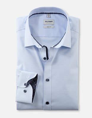 Рубашка классическая голубая OLYMP Level Five, body fit | купить в интернет-магазине Olymp-Men