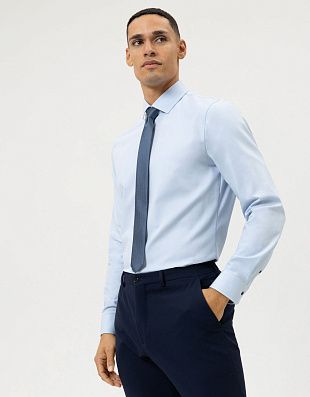 Рубашка мужская голубая OLYMP 24/7 супер слим, артикул 07546411