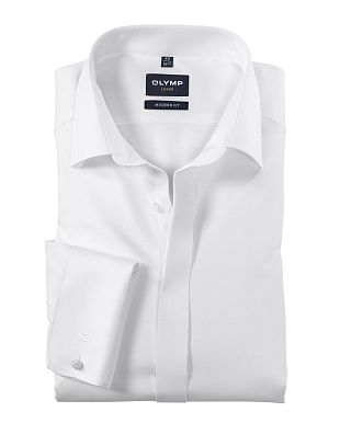 Сорочка мужская с потайной планкой Olymp Luxor, modern fit, фактурная ткань