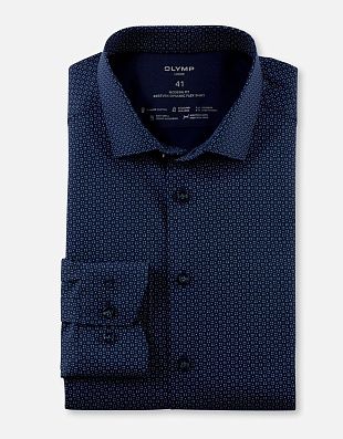 Рубашка белая с принтом OLYMP Luxor, modern fit, климат-контроль | купить в интернет-магазине Olymp-Men