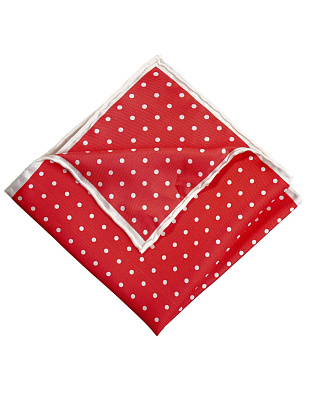 Платок в карман пиджака красный в белый горох Olymp | купить в интернет-магазине Olymp-Men