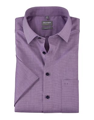 Сорочка мужская фиолетовая с коротким рукавом OLYMP Luxor, comfort fit