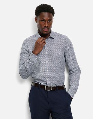 Рубашка мужская с принтом геометрия OLYMP, body fit, на высокий рост | купить в интернет-магазине Olymp-Men