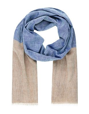 Шарф мужской Lindenmann бежево-голубой | купить в интернет-магазине Olymp-Men