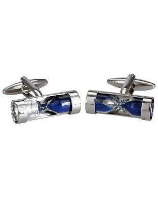 Запонки Lindenmann песочные часы с синим песком | в интернет-магазине Olymp-Men