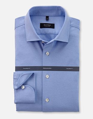 Рубашка мужская трикотажная Signature голубая однотонная