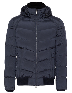 Стеганый короткий пуховик с меховым воротником | купить в интернет-магазине Olymp-Men