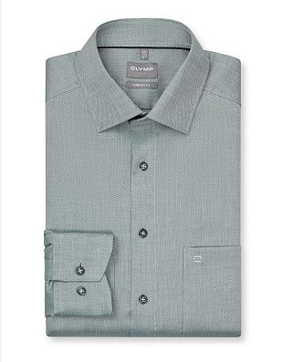 Рубашка зелёная OLYMP Luxor, прямой крой на высокий рост | купить в интернет-магазине Olymp-Men