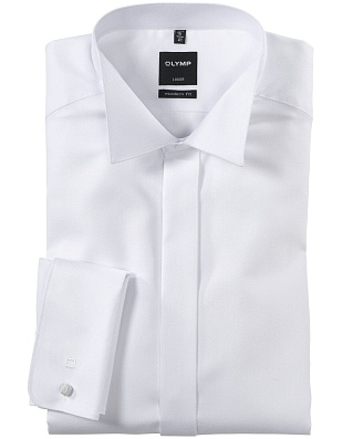 Сорочка белая мужская под бабочку, modern fit, фактурная ткань