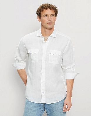 Рубашка льняная с накладными карманами OLYMP Casual | купить в интернет-магазине Olymp-Men