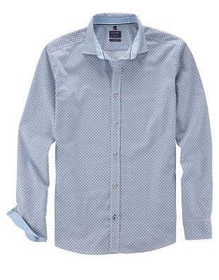 Рубашка мужская OLYMP Casual с зеленым принтом | купить в интернет-магазине Olymp-Men