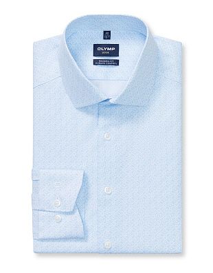 Рубашка с голубым принтом Olymp, modern fit, климат-контроль | купить в интернет-магазине Olymp-Men