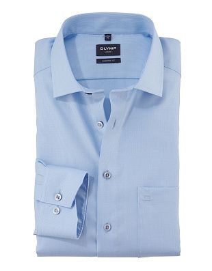 Сорочка классическая голубая Olymp Luxor, modern fit, фактурная | купить в интернет-магазине Olymp-Men
