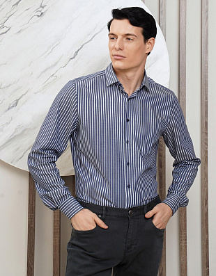 Рубашкав мужская OLYMP 24/7 в полоску, body fit | купить в интернет-магазине Olymp-Men