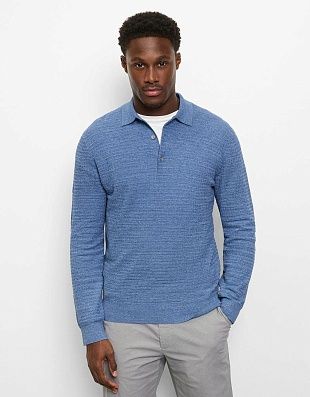 Поло мужское вязаное голубое Olymp | купить в интернет-магазине Olymp-Men