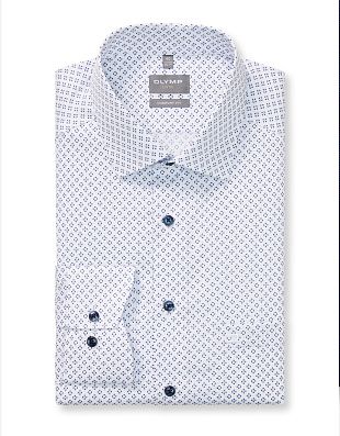 Рубашка мужская с принтом OLYMP Luxor, прямой крой на высокий рост | купить в интернет-магазине Olymp-Men