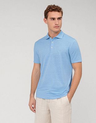 Поло мужское льняное голубое Olymp | купить в интернет-магазине Olymp-Men