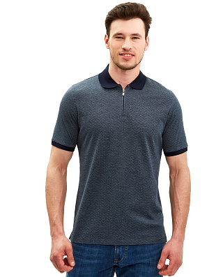 Поло мужское синее на молнии Gratude | купить в интернет-магазине Olymp-Men