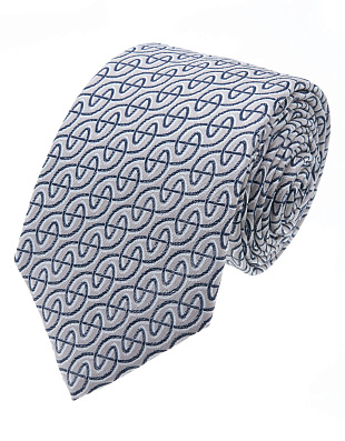 Галстук широкий с синим орнаментом удлиненный Bernd Hennes, 8,5 см | купить в интернет-магазине Olymp-Men