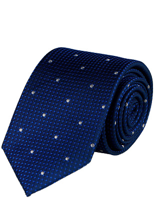 Галстук мужской с белый горох Bernd Hennes, 7 см | купить в интернет-магазине Olymp-Men