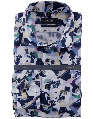 Льняная мужская цветная рубашка Signature