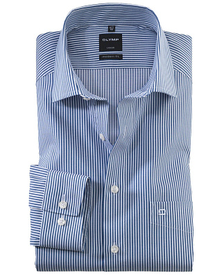 Рубашка мужская в синюю полоску OLYMP Luxor, modern fit | купить в интернет-магазине Olymp-Men