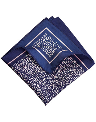 Платок синий с розовым рисунком Bernd Hennes | купить в интернет-магазине Olymp-Men