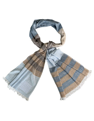 Шарф Lindenmann в бежевую полоску | купить в интернет-магазине Olymp-Men