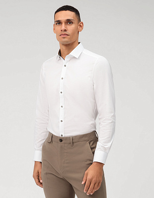 Рубашка белая мужская OLYMP Level Five, body fit, на высокий рост | купить в интернет-магазине Olymp-Men