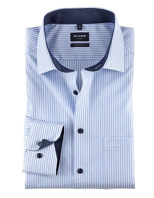 Рубашка классическая в полоску OLYMP Luxor, modern fit на высокий рост | купить в интернет-магазине Olymp-Men