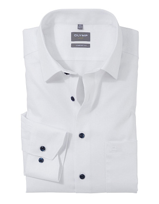 Сорочка белая классическая мужская OLYMP Luxor, прямой крой | купить в интернет-магазине Olymp-Men
