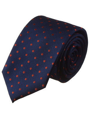 Галстук мужской в оранжевый горох Bernd Hennes, 7 см | купить в интернет-магазине Olymp-Men