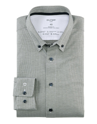 Рубашка трикотажная с пуговицами на воротнике OLYMP Luxor 24/7, modern fit | купить в интернет-магазине Olymp-Men