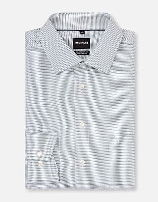 Сорочка классическая с зелёным принтом Olymp Luxor Big, прямой крой | купить в интернет-магазине Olymp-Men