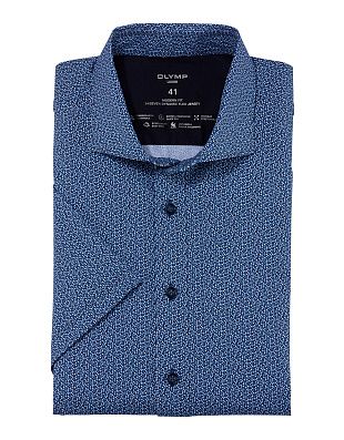 Рубашка трикотажная OLYMP Luxor 24/7 с рисунком горох, modern fit