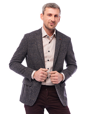 Пиджак мужской в клетку Roy Robson приталенный, шерсть с альпаком | купить в интернет-магазине Olymp-Men