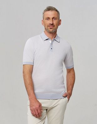 Поло голубое мужское на кнопках Gratude | купить в интернет-магазине Olymp-Men