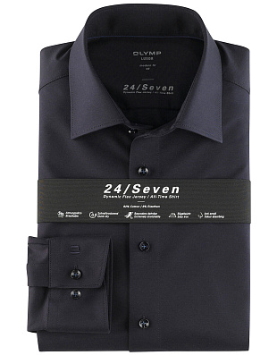 Синяя трикотажная рубашка Olymp 24/7, modern fit | купить в интернет-магазине Olymp-Men