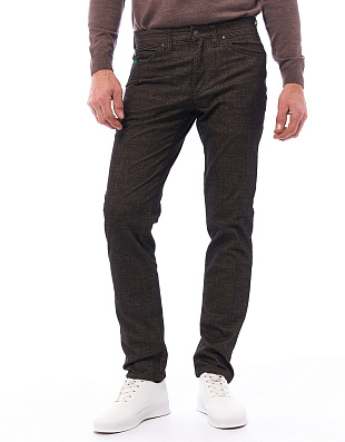 Брюки мужские тёплые коричневые Club Of Comfort, прямые | купить в интернет-магазине Olymp-Men